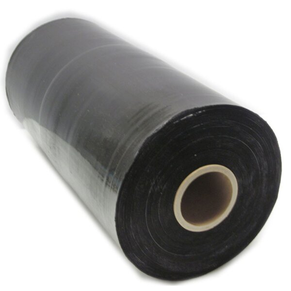 Maschinenstretchfolie 20my, schwarz opak (blickdicht) standard 150%, 500mm x 1800m, 17.5 kg/Rolle