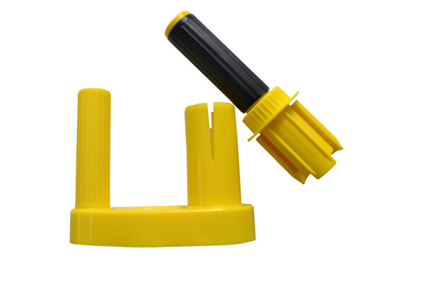 Handabroller "Einfach" für Hand-Stretchfolie, gelb/schwarz
